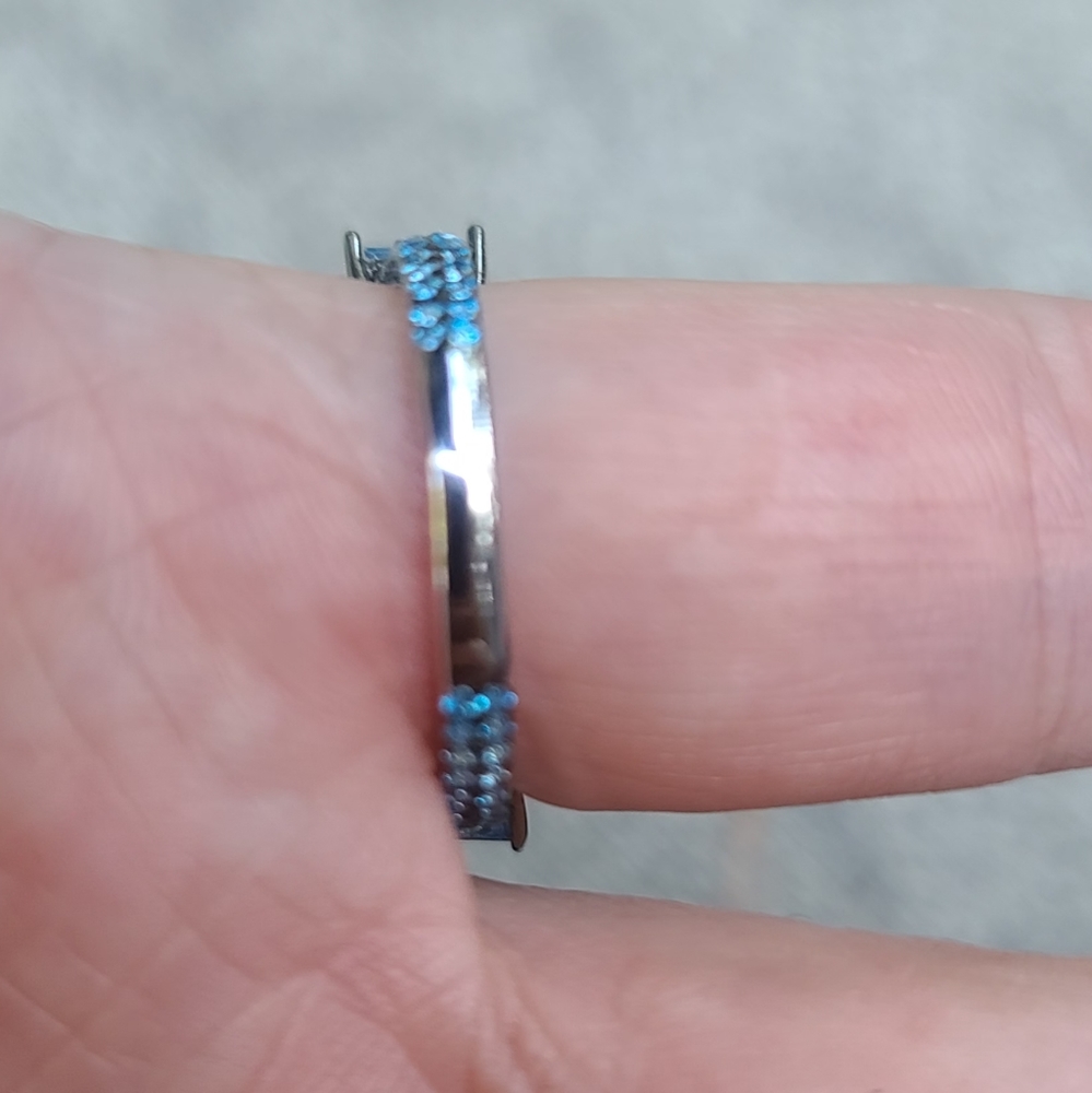 STUNNING HUGE Amethyst & Aquamarine Sterling cocktail ring sz8.5 💍 - Picture 13 of 13